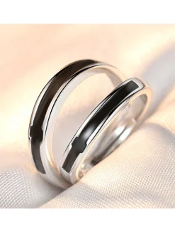 Minimalist Couple Plain Rings
