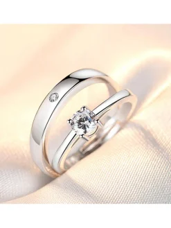 Minimalist Couple Plain Rings