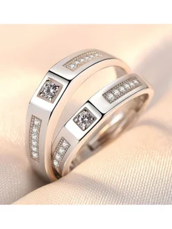 Minimalist Couple Plain Rings