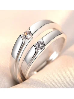 Minimalist Couple Plain Rings