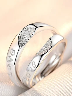 Minimalist Couple Plain Rings