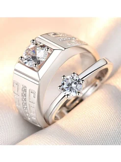 Minimalist Couple Plain Rings