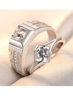 Minimalist Couple Plain Rings