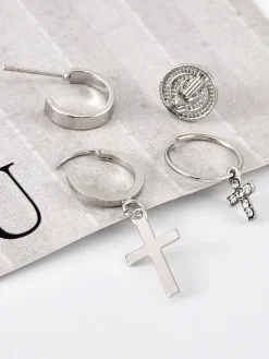 Minimalist Cross Earrings Set