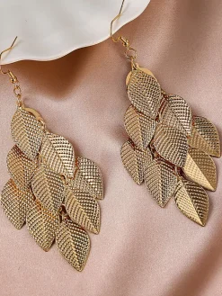 Minimalist Layer Leaf Earrings