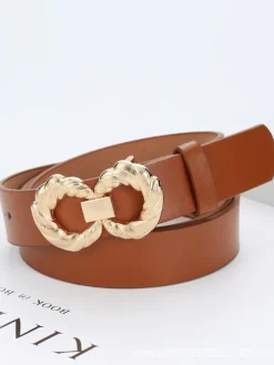 Minimalist Twisted Double Ring Buckle Belts