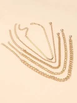 Minimalist Vintage Snake Chain Ankle Bracelet Set