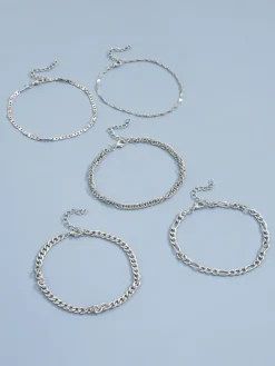 Minimalist Vintage Snake Chain Ankle Bracelet Set