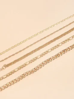 Minimalist Vintage Snake Chain Ankle Bracelet Set