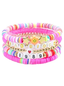 Multicolor Letter Bead Bracelet Polymer Clay Set