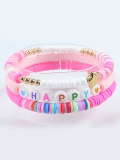 Multicolor Letter Bead Bracelet Polymer Clay Set