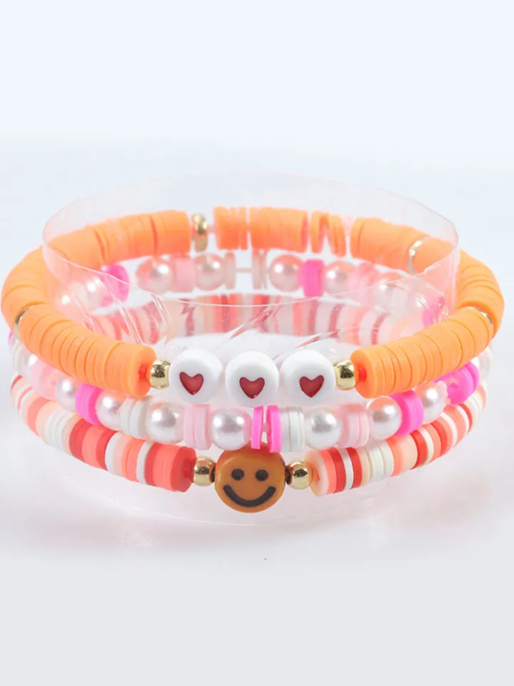 Multicolor Letter Bead Bracelet Polymer Clay Set