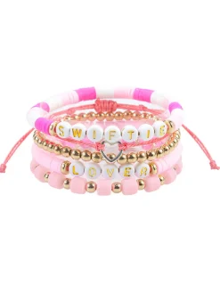 Multicolor Letter Bead Bracelet Polymer Clay Set