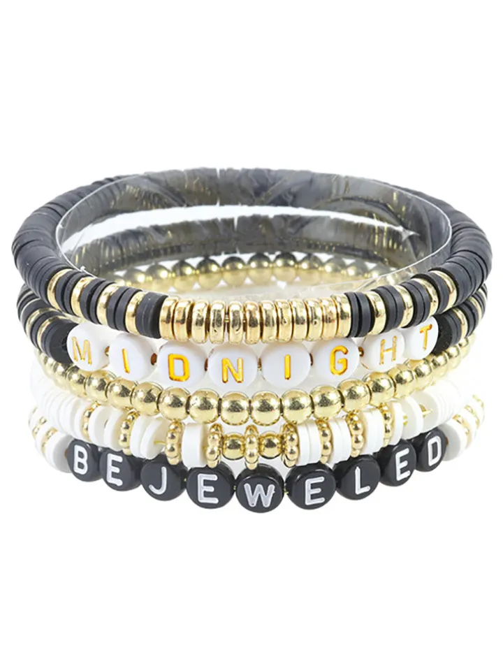 Multicolor Letter Bead Bracelet Polymer Clay Set