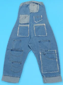 Multiple Pockets Denim Utility Jumpsuit