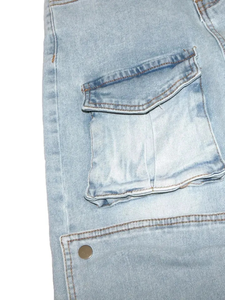Multi-Pocket Straight Leg Jeans