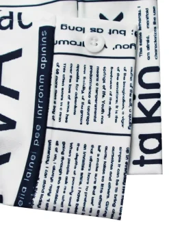 Newspaper Print Blazer Belted Pants Set