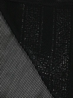 Number Graphic Rhinestone Mesh T-Shirt Dress