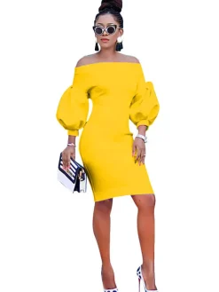 Off Shoulder Bodycon Midi Dress