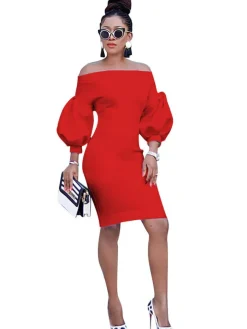 Off Shoulder Bodycon Midi Dress