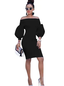 Off Shoulder Bodycon Midi Dress