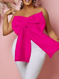 Off Shoulder Bow Knot Tube Top