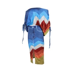 Off Shoulder Colorful Skirt Set