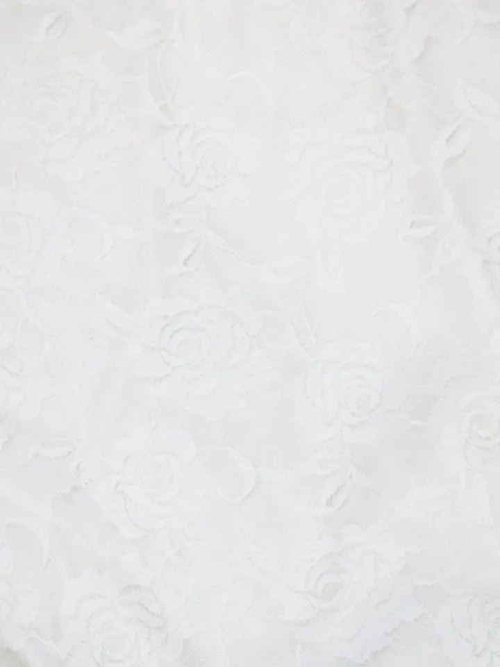 Off Shoulder Lace Asymmetric Ruffle Dress