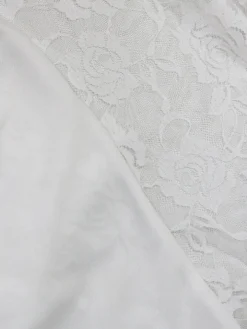 Off Shoulder Lace Asymmetric Ruffle Dress