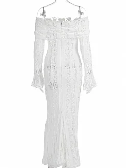 Off Shoulder Lace Maxi Dress