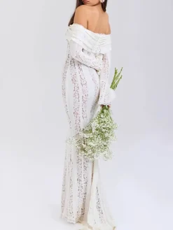 Off Shoulder Lace Maxi Dress