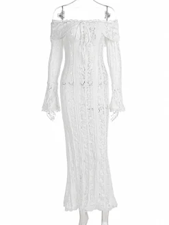 Off Shoulder Lace Maxi Dress