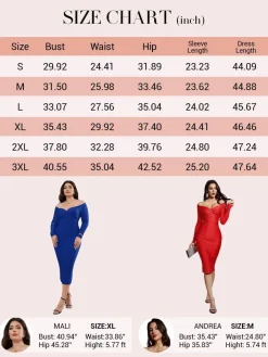 Off Shoulder Long Sleeve Midi Dress