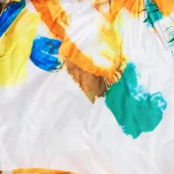 Off Shoulder Printed Patchwork Maxi Dress