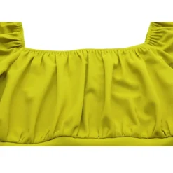 Off-Shoulder Crop Top Split Skirt Set