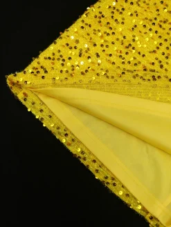 Off-Shoulder Puff Sleeves Sequin Midi Dress