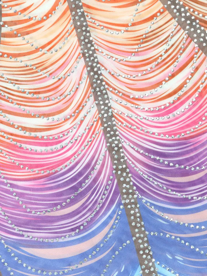 Ombre Color Tassel Rhinestone Mini Dress