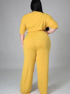 One Shoulder Plus Size Wide Leg Outfits