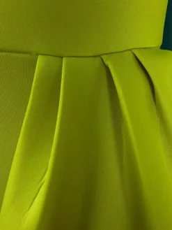 One Shoulder Puff Sleeve Ruffle Slit Dress