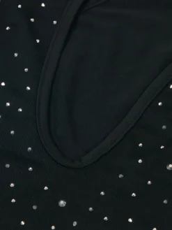 One-Shoulder Rhinestone Cutout Mini Dress