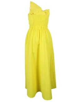 One-Shoulder Ruched Petal Cutout Dress