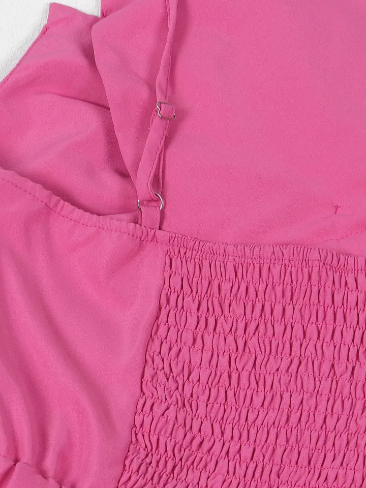 One-Shoulder Ruched Petal Cutout Dress