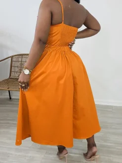 One-Shoulder Ruched Petal Cutout Dress