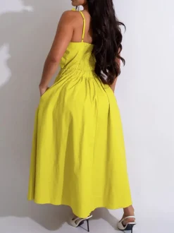 One-Shoulder Ruched Petal Cutout Dress
