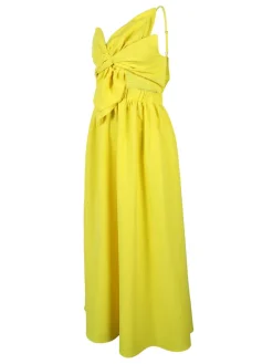 One-Shoulder Ruched Petal Cutout Dress