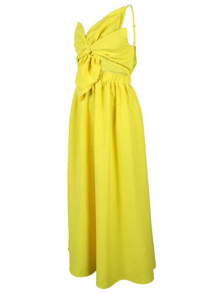 One-Shoulder Ruched Petal Cutout Dress