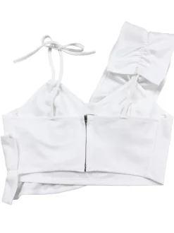 One-Shoulder Ruffle Pleated Pants Set