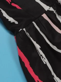 One-Shoulder Striped Backless Maxi Dress