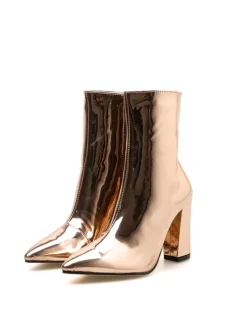 Patent Leather Pointed Toe Zipper Boots