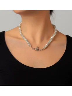 Planet Pendant Pearl Necklaces